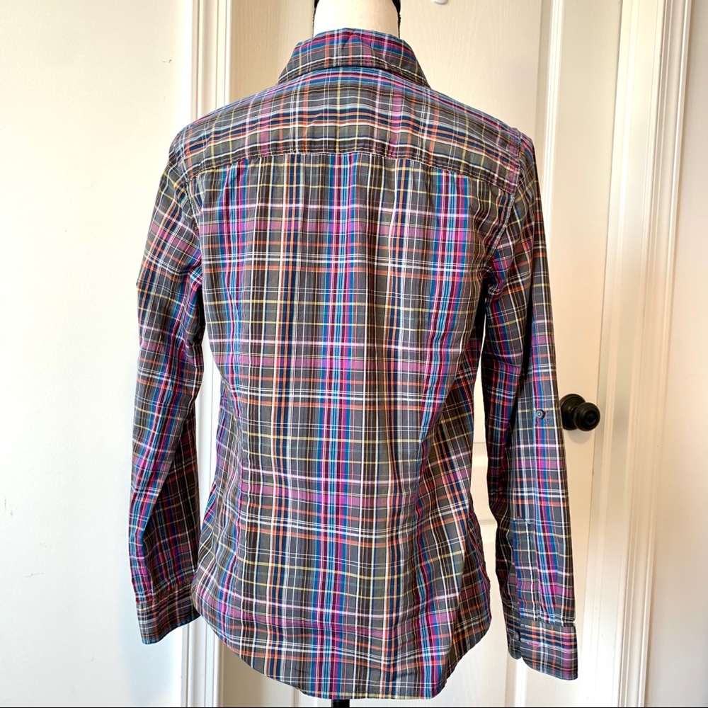 TALBOTS Petite Purple Plaid Button Down—SZ. 8P - Picture 6 of 14